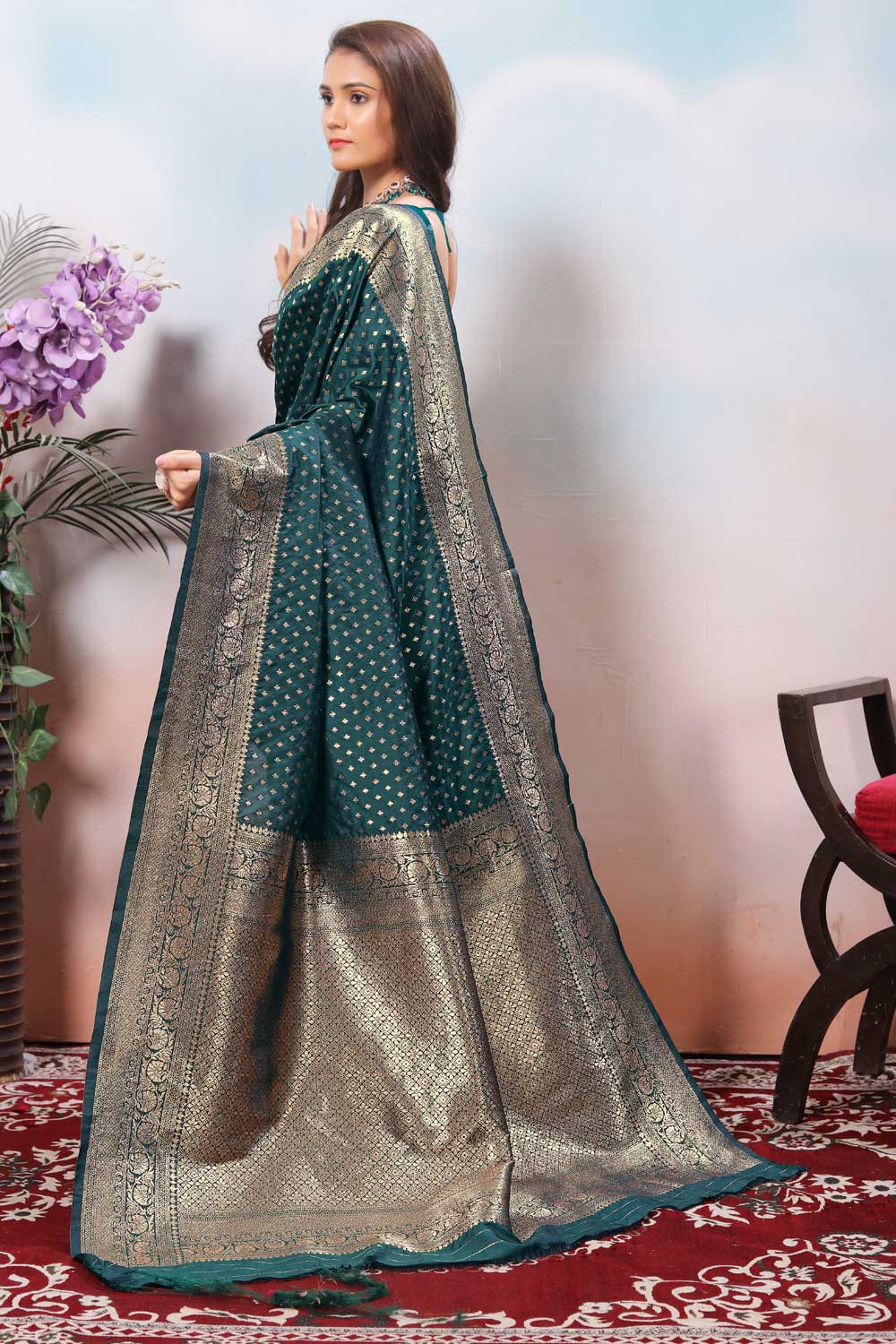 Classic Green Color Weaving Banarasi Jari Silk Saree