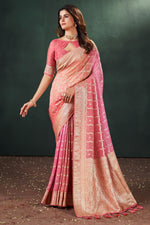 Load image into Gallery viewer, Komal Vora Peach Color Gorgeous Weaving Designs Silk Saree
