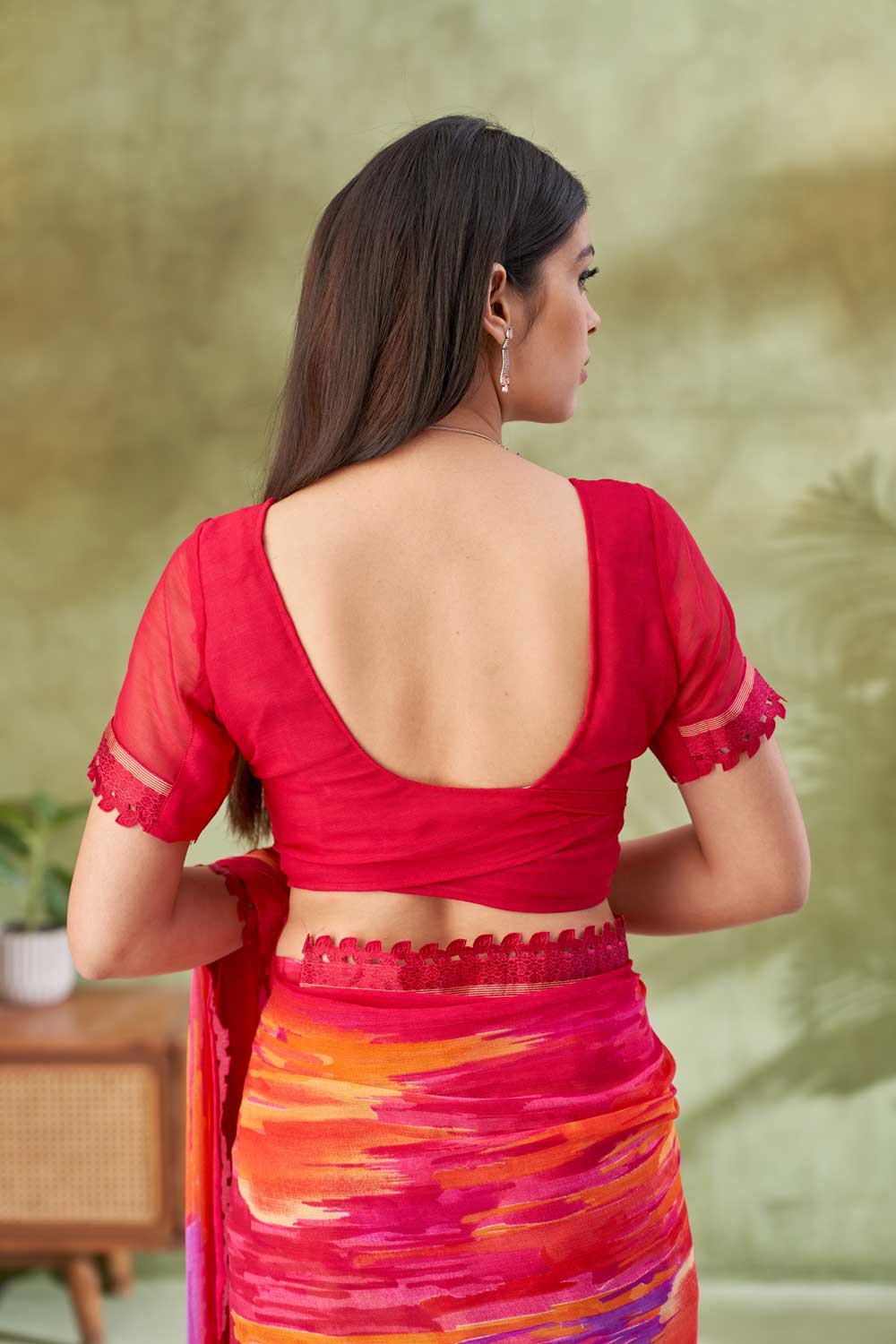 Amazing Magenta Color Chiffon Fabric Printed Saree