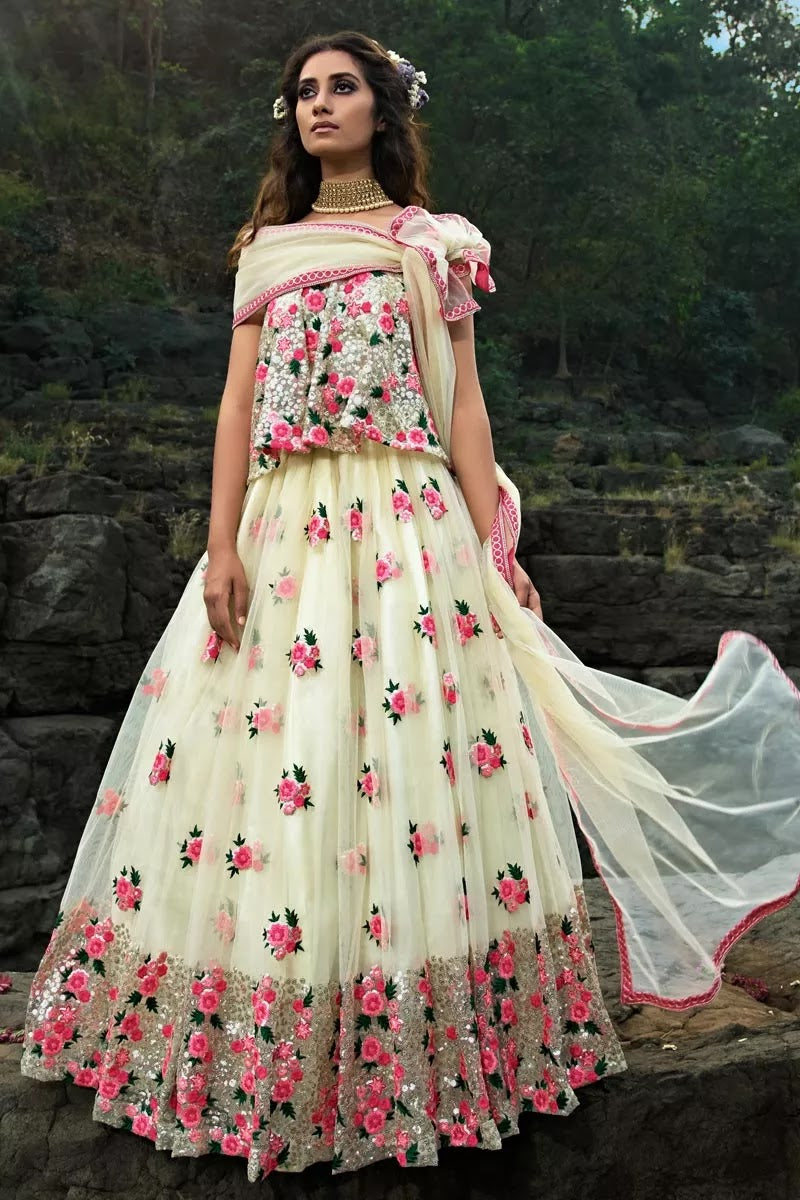 Sangeet Ceremony Wear Dark Green Lehenga Choli In Satin Fabric