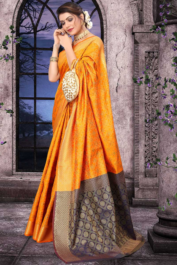 Entrancing Patola Silk Fabric Mustard Color Saree In Festival Wear