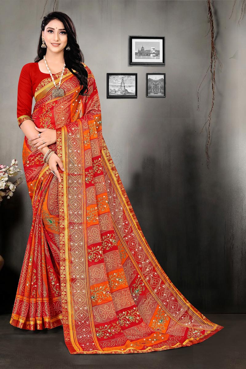 Multi Color Fancy Fabric Printed Daily Wear Saree