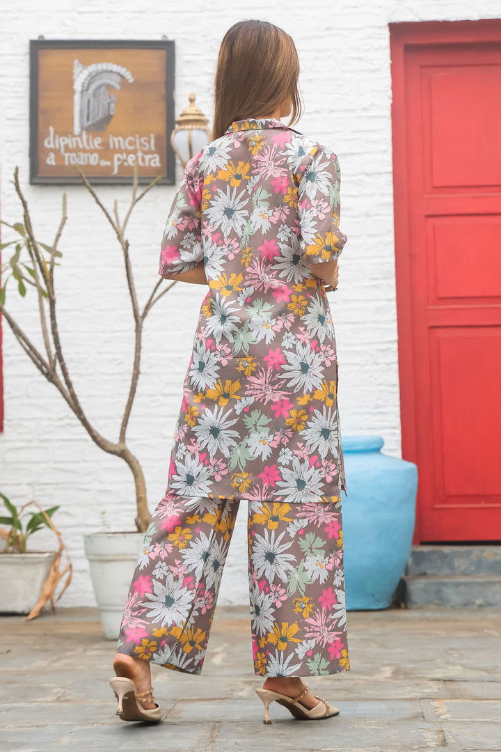 Chikoo Color Cotton Fabric Casual Style Lovely Co-Ord Set