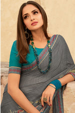 Load image into Gallery viewer, Asmita Sood Fancy Fabric Grey Color Incredible Saree
