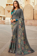 Load image into Gallery viewer, Asmita Sood Fancy Fabric Grey Color Incredible Saree
