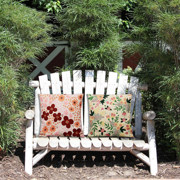 Floret Cushion Cover Set Of 2 16"X16"