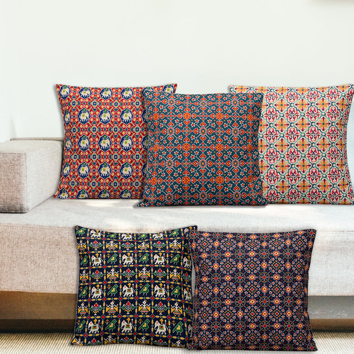 Patola Cushion Cover Set Of 5 16"X16"