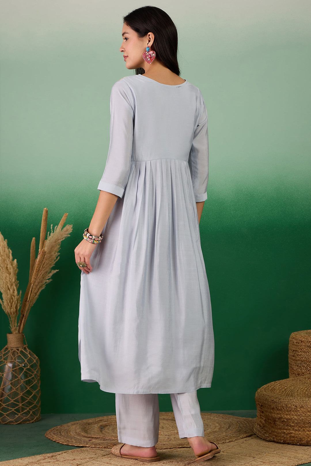 Marvellous Muslin Fabric Readymade Kurti With Bottom In Blue Color
