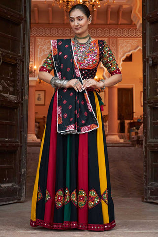 Engaging Multi Color Rayon Fabric Readymade Festive Style Lehenga Choli