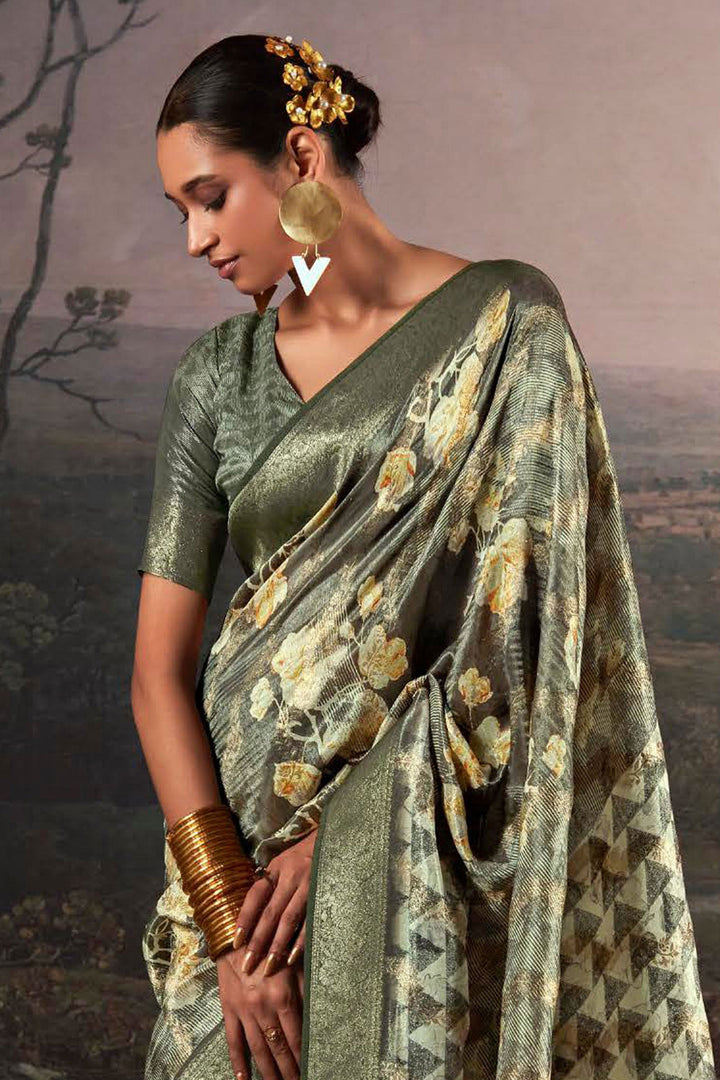Multi Color Glorious Banarsi Saree With Weaving Work