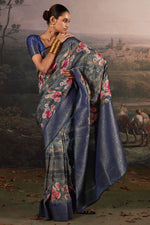 Load image into Gallery viewer, Blue Color Weaving Work Glamorous Banarsi Saree
