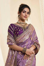 Load image into Gallery viewer, Lavender Color Sangeet Wear Silk Fabric Charismatic Saree

