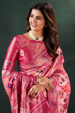 Load image into Gallery viewer, Komal Vora Fashionable Pink Color Weaving Designs Silk Saree
