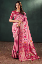 Load image into Gallery viewer, Komal Vora Fashionable Pink Color Weaving Designs Silk Saree
