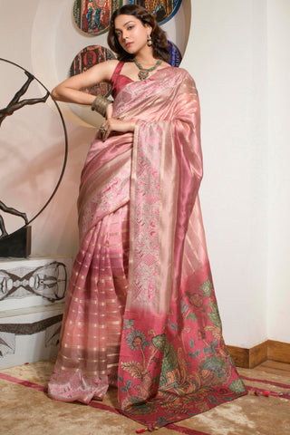 Soothing Organza Fabric Printed Festive Wear Saree In Multi Color