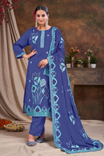 Load image into Gallery viewer, Jacquard Fabric Blue Color Beatific Readymade Salwar Suit
