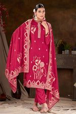 Load image into Gallery viewer, Jacquard Fabric Maroon Color Gorgeous Readymade Salwar Suit
