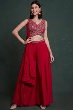 Load image into Gallery viewer, Rani Color Chinon Fabric Party Style Embellished Readymade Palazzo Suit
