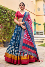 Load image into Gallery viewer, Blue Color Fantastic Art Silk Fabric Lehenga Suit In Function Wear

