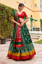 Load image into Gallery viewer, Function Wear Green Color Aristocratic Art Silk Fabric Lehenga Suit
