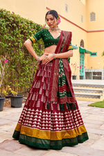 Load image into Gallery viewer, Imperial Maroon Color Art Silk Fabric Lehenga Suit In Function Wear
