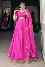 Load image into Gallery viewer, Georgette Fabric Charismatic Lehenga In Pink Color In Printed Work
