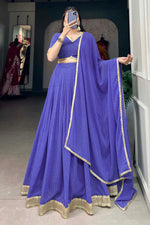 Load image into Gallery viewer, Purple Color Printed Work Captivating Lehenga In Georgette Fabric
