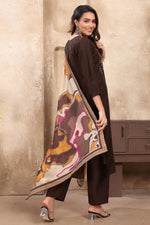 Load image into Gallery viewer, Glorious Festive Wear Brown Color Readymade Art Silk Salwar Suit
