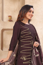 Load image into Gallery viewer, Radiant Maroon Color Festive Wear Readymade Art Silk Salwar Suit
