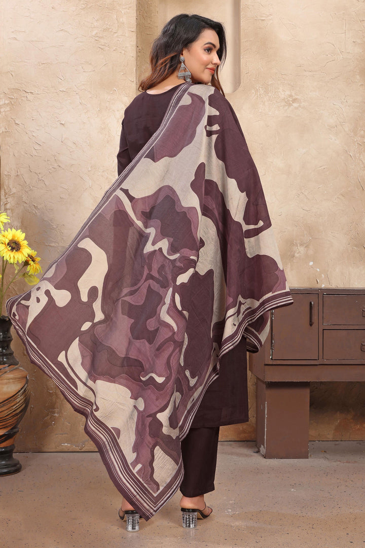 Radiant Maroon Color Festive Wear Readymade Art Silk Salwar Suit
