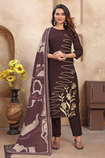 Load image into Gallery viewer, Radiant Maroon Color Festive Wear Readymade Art Silk Salwar Suit
