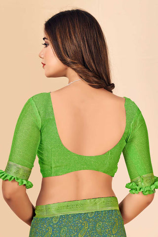 Engaging Green Color Chiffon Saree