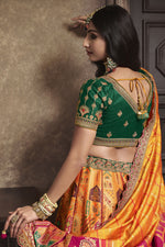 Load image into Gallery viewer, Excellent Silk Fabric Orange Color Bridal Lehenga With Sequins Work
