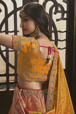 Load image into Gallery viewer, Embellished Sequins Work On Peach Color Silk Fabric Bridal Lehenga
