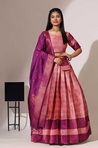 Art Silk Function Wear Ravishing Lehenga In Pink Color