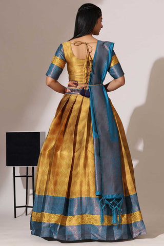 Radiant Art Silk Mustard Color Function Wear Lehenga