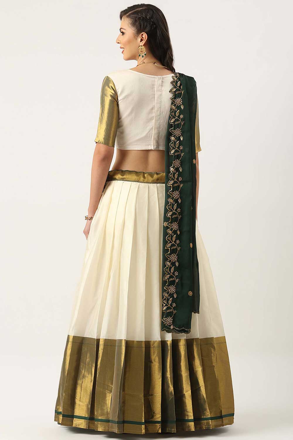 Art Silk Fabric Dazzling White Color Plain Lehenga Choli | Buy Online India