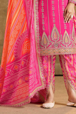 Pink Color Glamorous Readymade Dhoti Style Salwar Suit