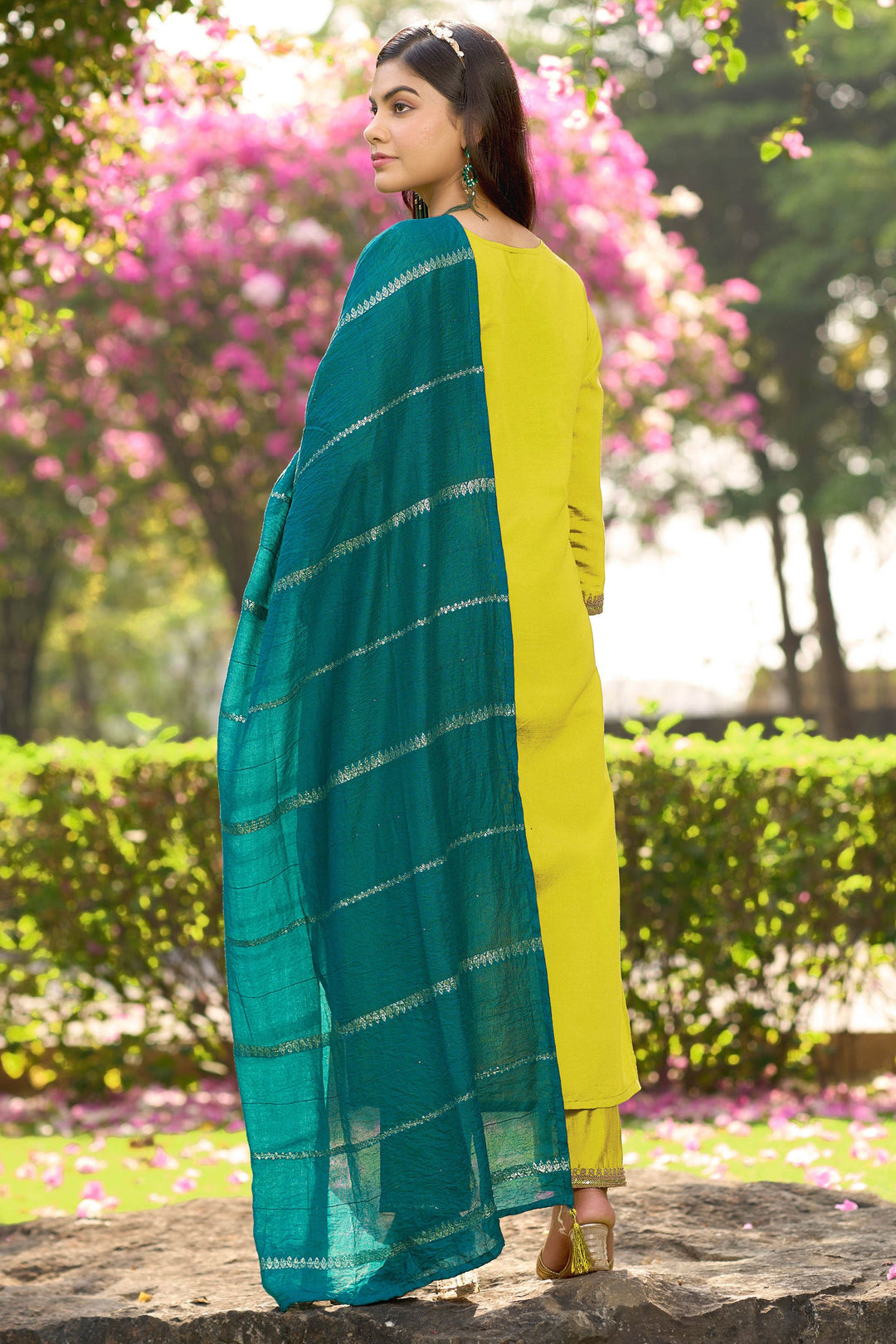 Yellow Color Exquisite Readymade Salwar Suit In Art Silk Fabric