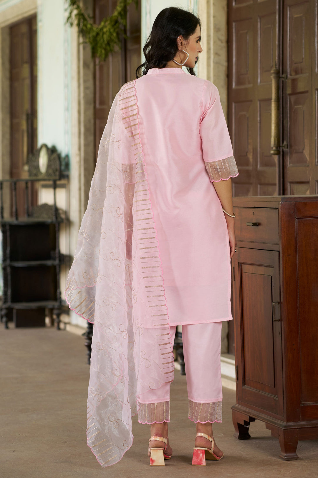Silk Fabric Pink Color Excellent Readymade Salwar Suit