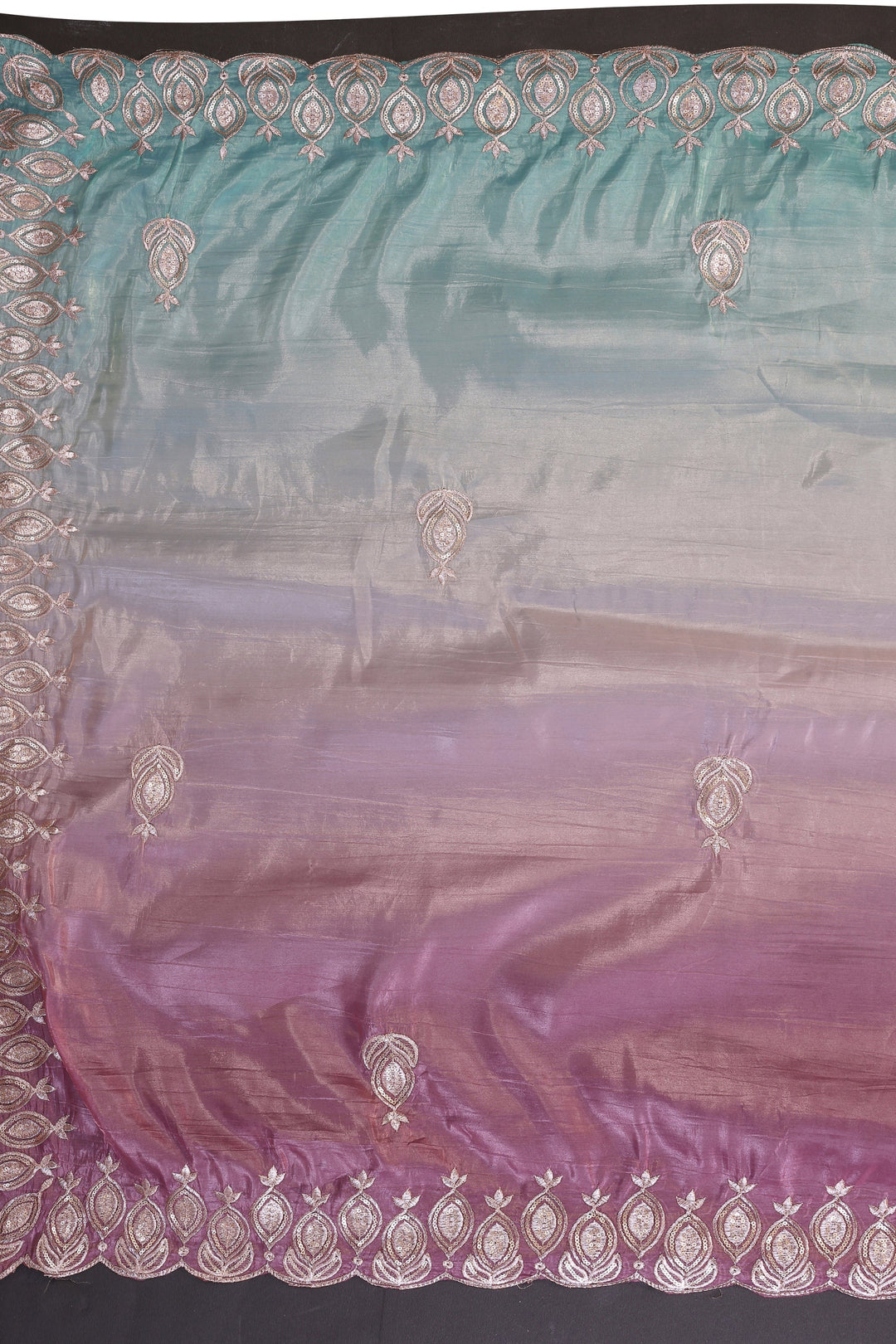 Embroidered Work Multi Color Stylish Look Crush Silk Saree | Buy Online India