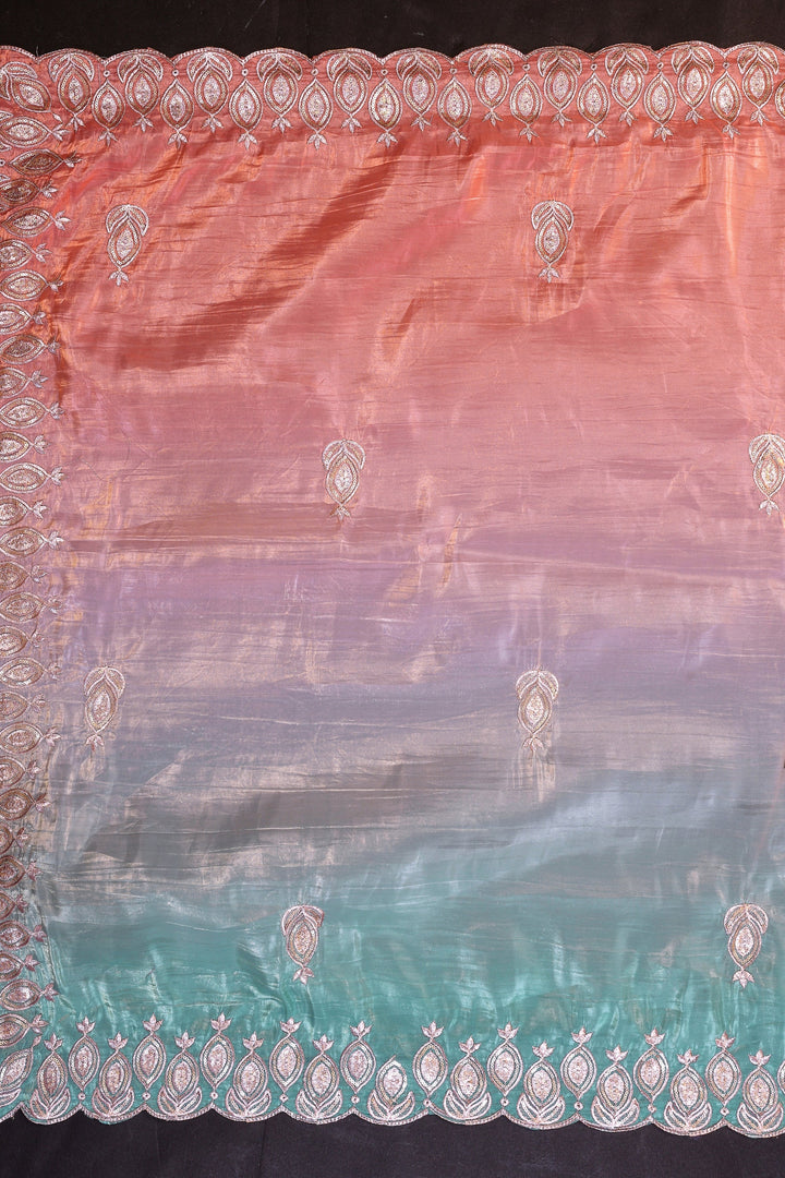 Embroidered Work Multi Color Beatific Look Crush Silk Saree | Buy Online India