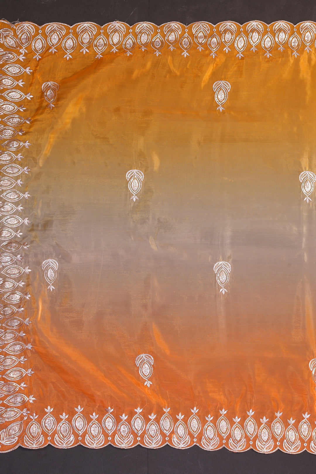 Fabulous Embroidered Work Multi Color Crush Silk Saree | Buy Online India