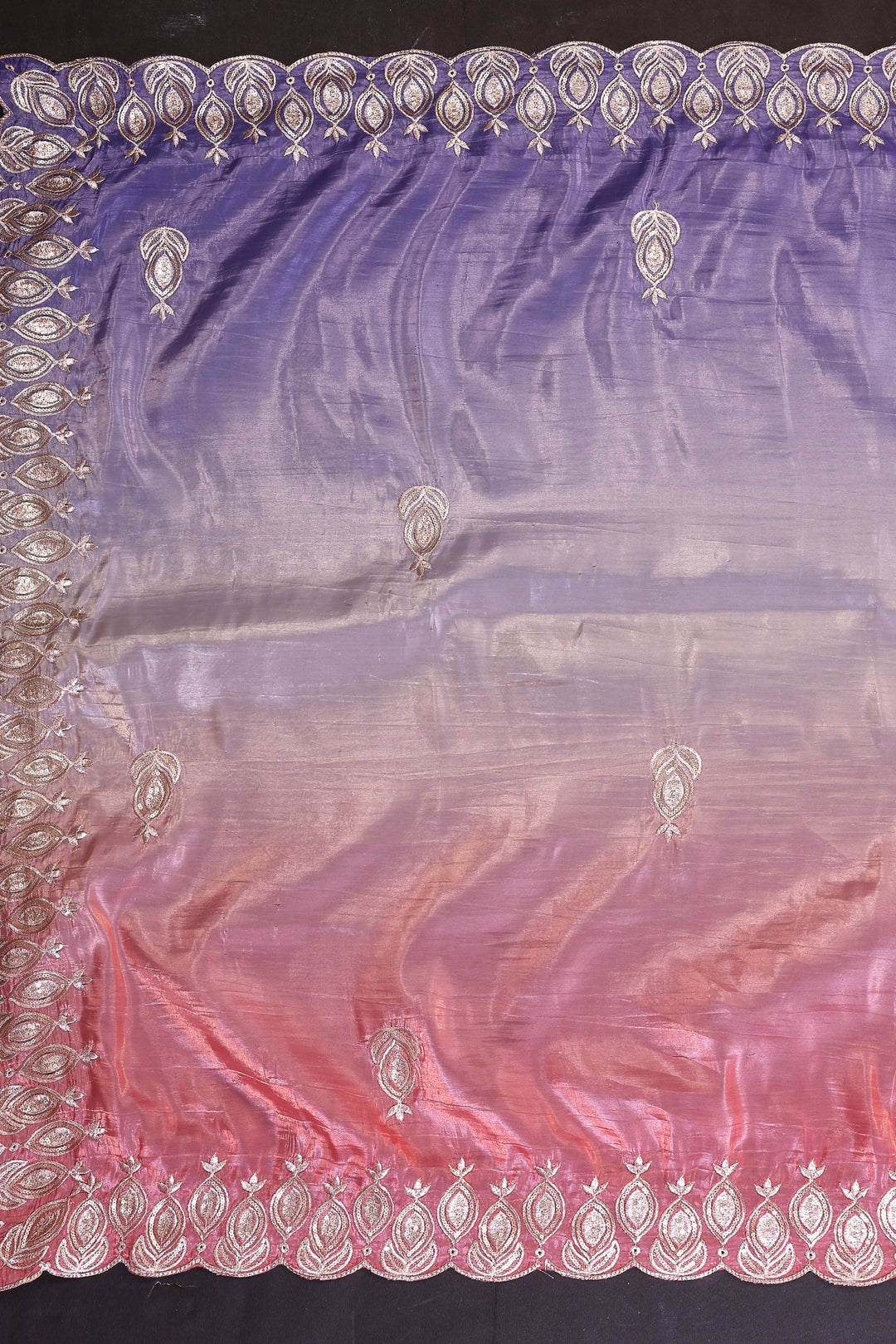 Embroidered Work Captivating Multi Color Crush Silk Saree | Buy Online India