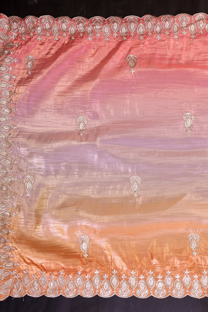 Embroidered Work Multi Color Gorgeous Look Crush Silk Saree | Buy Online India