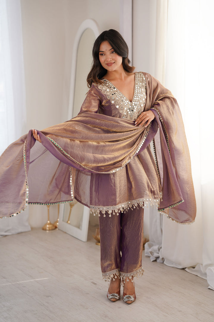Purple Color Art Silk Fabric Beautiful Readymade Salwar Suit | Buy Online India