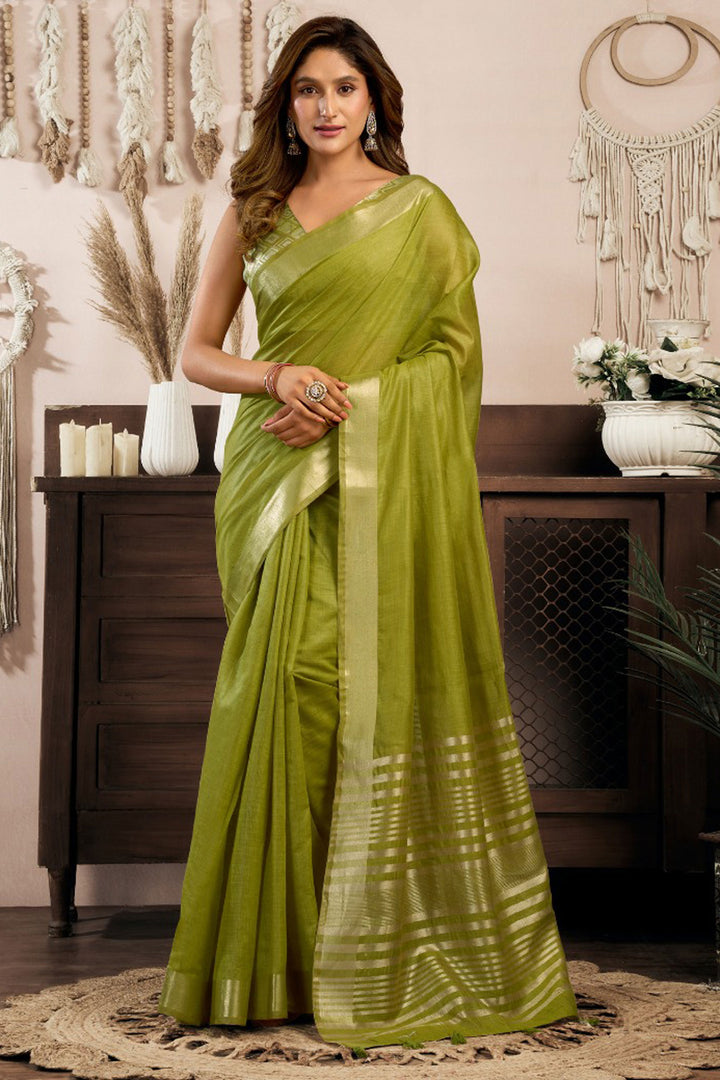 Soothing Khadi Cotton Saree Sea Green Color | Buy Online India