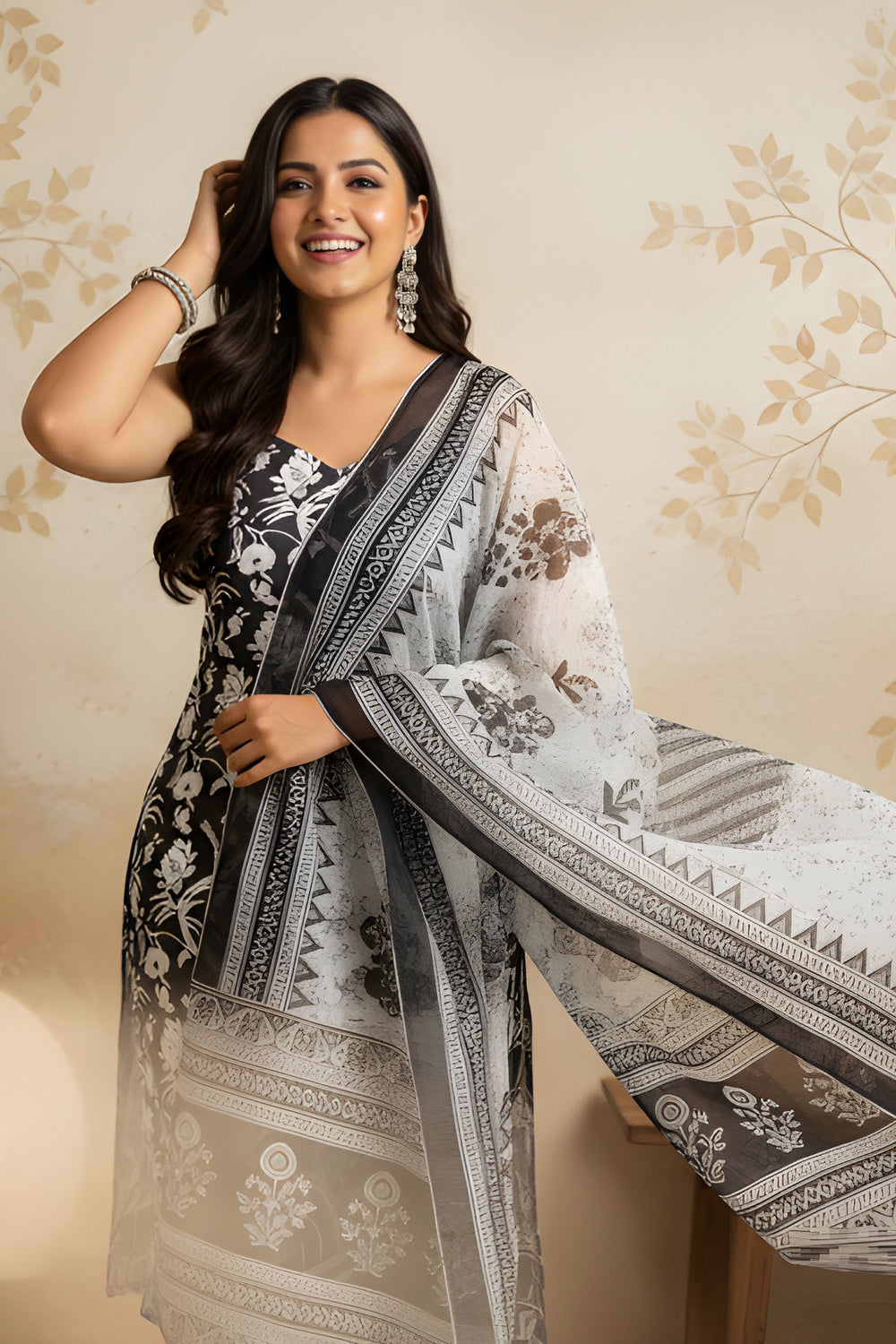 Cotton Fabric Black Color Pleasance Readymade Salwar Suit | Buy Online India