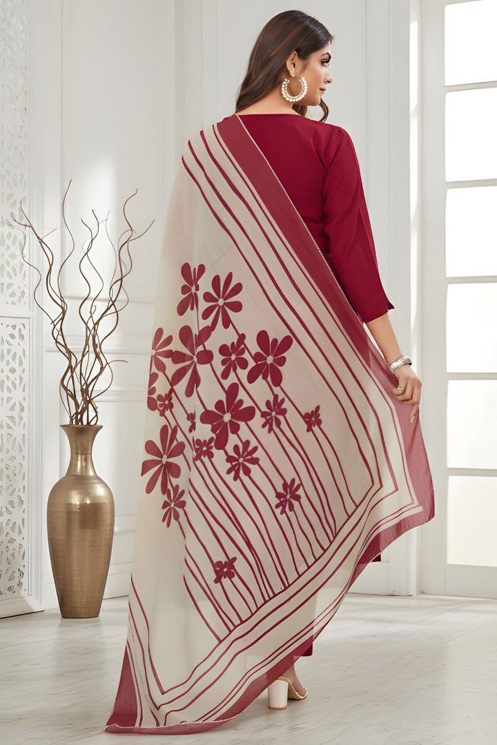 Art Silk Fabric Red Color Riveting Readymade Salwar Suit | Buy Online India