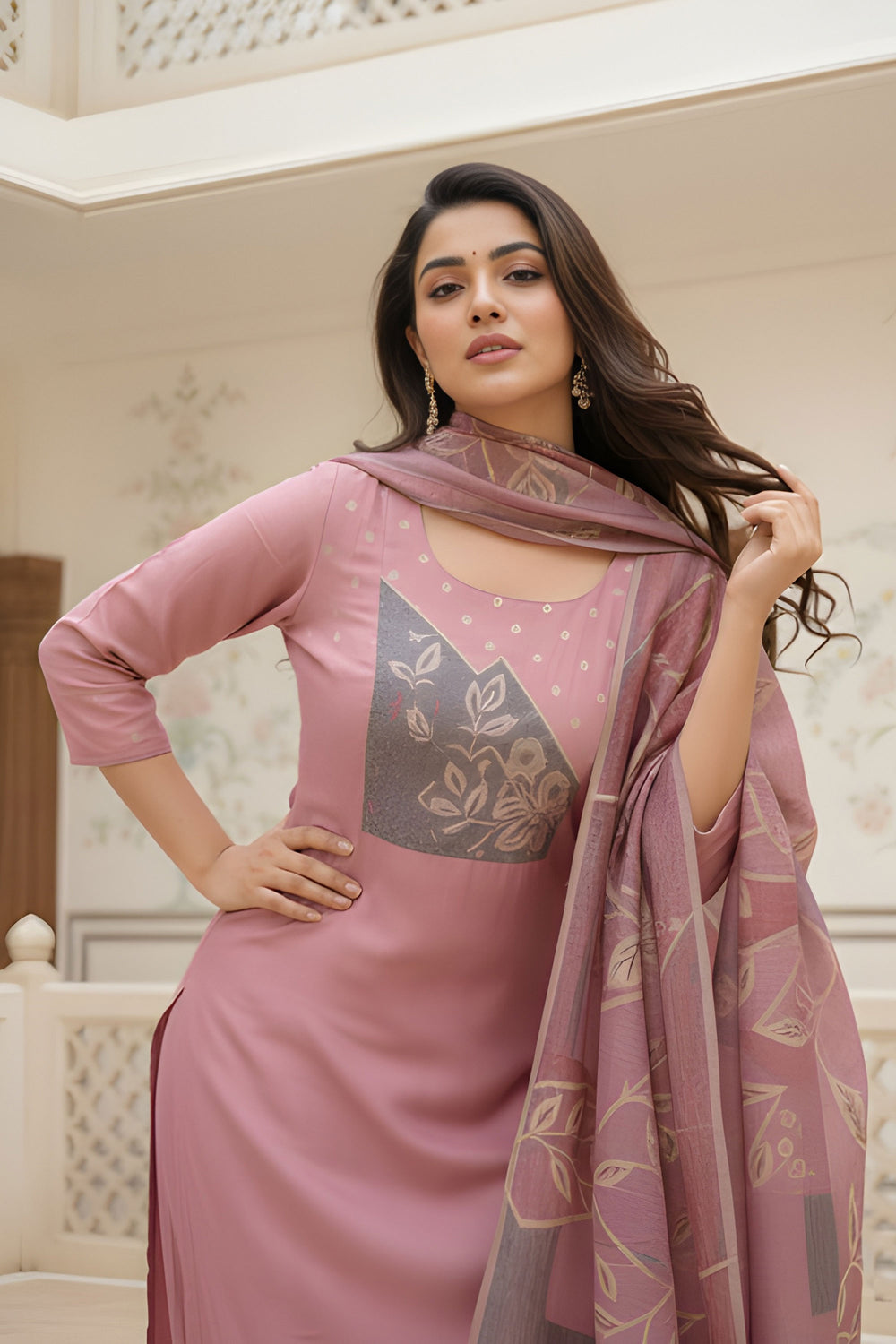 Pink Color Art Silk Fabric Engaging Readymade Salwar Suit | Buy Online India